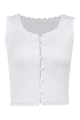 Deep V-Neck Lace Tank Top