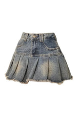 Mini-jupe taille haute en jean