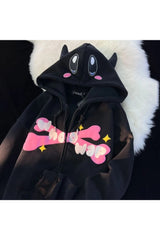 Sweat à capuche ample avec broderie Fall Devil