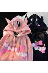 Sweat à capuche ample avec broderie Fall Devil