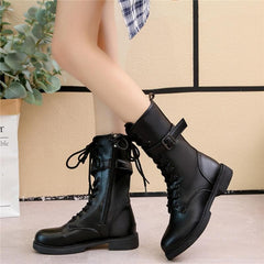 4 Colors Gothic Buckle Laced Martin Boots