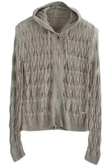 Sweat à capuche gris en tricot effet vieilli pour l'automne