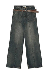 Herbstliche Distressed Y2K Wide Leg Jeans