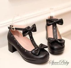 Lolita Knotbow Princess Thick Heel