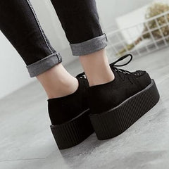 Black Retro Harajuku Shoes