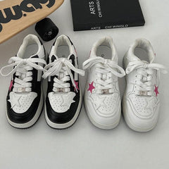 Pink Star Sneakers in Black