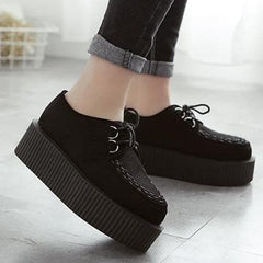 Black Retro Harajuku Shoes