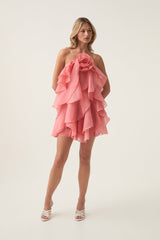Sara Floral Ruffle Chiffon Mini Dress