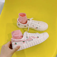 Strawberry Print Platform Sneakers YP558