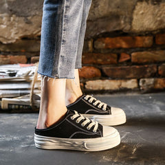 Canvas Platform Mule Sneakers YP559