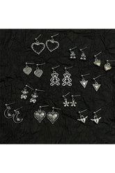 Egirl Herzflügel Bär Ohrstecker