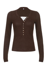 Espresso Elegance Ribbed Top