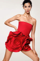Eudora Flower Strapless Mini Dress-Sunfere