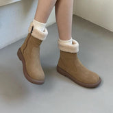 Fleece-Lined Short Snow Boots