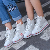 White/Pink kitty Printing Sneakers