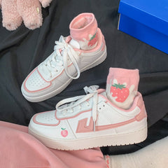 Sweet Cute Peach Kawaii Pastel Sneakers