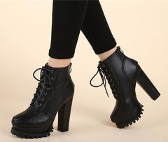 Black Elegant High Heel Boots S12807