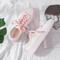 Pink/Blue Pastel Laced Canvas Shoes S13049