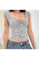 Floral Print Cropped Top