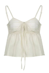 Fluffy Lace-up Camisole Top