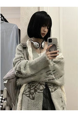 Fall Frosty Florals Cozy Cardigan