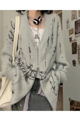 Fall Frosty Florals Cozy Cardigan