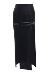 Goth Velvet Split Skirt