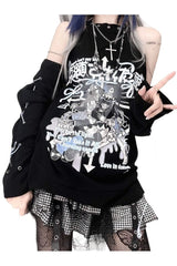 T-shirt gothique à épaules dénudées et bandage