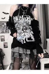 T-shirt gothique à épaules dénudées et bandage