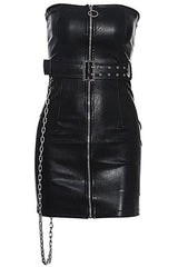 Gothic Bodycon-Pu-Kleid