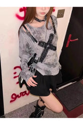 Gothic Cross Strap Top