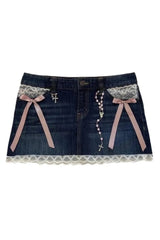 Gothic Rivets Denim Skirt