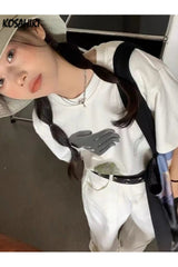 Harajuku-T-Shirt mit Graffiti-Grafik