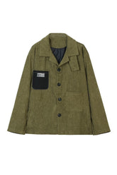 Herbstgrüne Cord Vintage Jacke