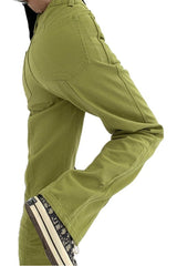 Fall Green Jeans High Waist Denim