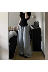 Grey Casual Wide Joggers