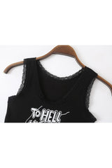 Débardeur en dentelle esthétique grunge