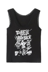 Débardeur en dentelle esthétique grunge