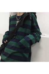 Grunge Langärmliges Streifen-T-Shirt