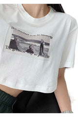 Acubi Style Cotton Crop Top