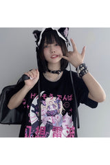 T-shirt imprimé anime Harajuku