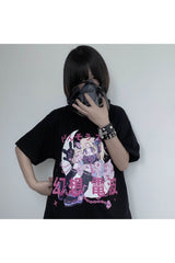 T-shirt imprimé anime Harajuku