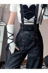 Pantalon taille haute bandage Harajuku
