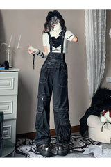 Pantalon taille haute bandage Harajuku