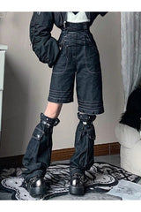 Pantalon taille haute bandage Harajuku