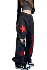 Jean taille haute Harajuku d'automne