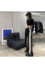 Jean large taille haute Harajuku d'automne