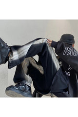 Jean large taille haute Harajuku d'automne