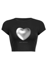 Heart Print Baby Crop Top