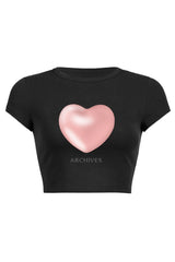 Heart Print Baby Crop Top